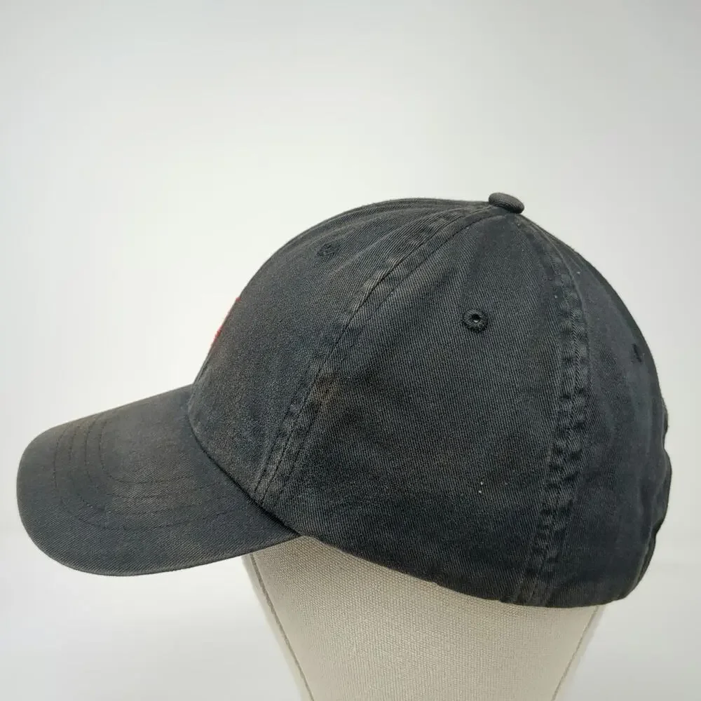 Polo Ralph Lauren Baseball Cap Black One Size Red Pony Logo Adjustable Strap Hat